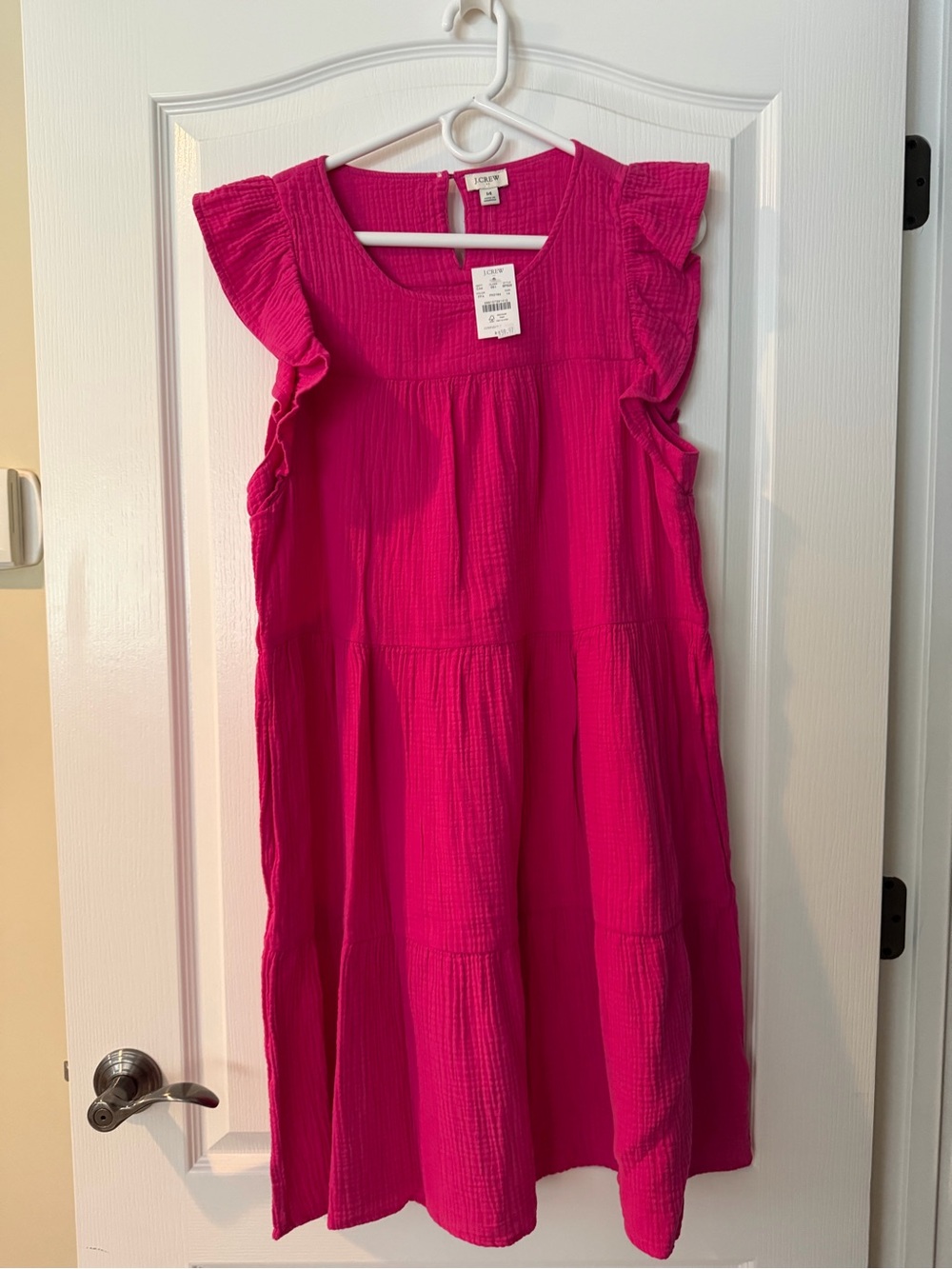 J.Crew Factory  size 14 Hot pink sleeveless summer cotton dress  - NWT